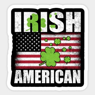 St. Patrick's Day Irish American Flag Sticker